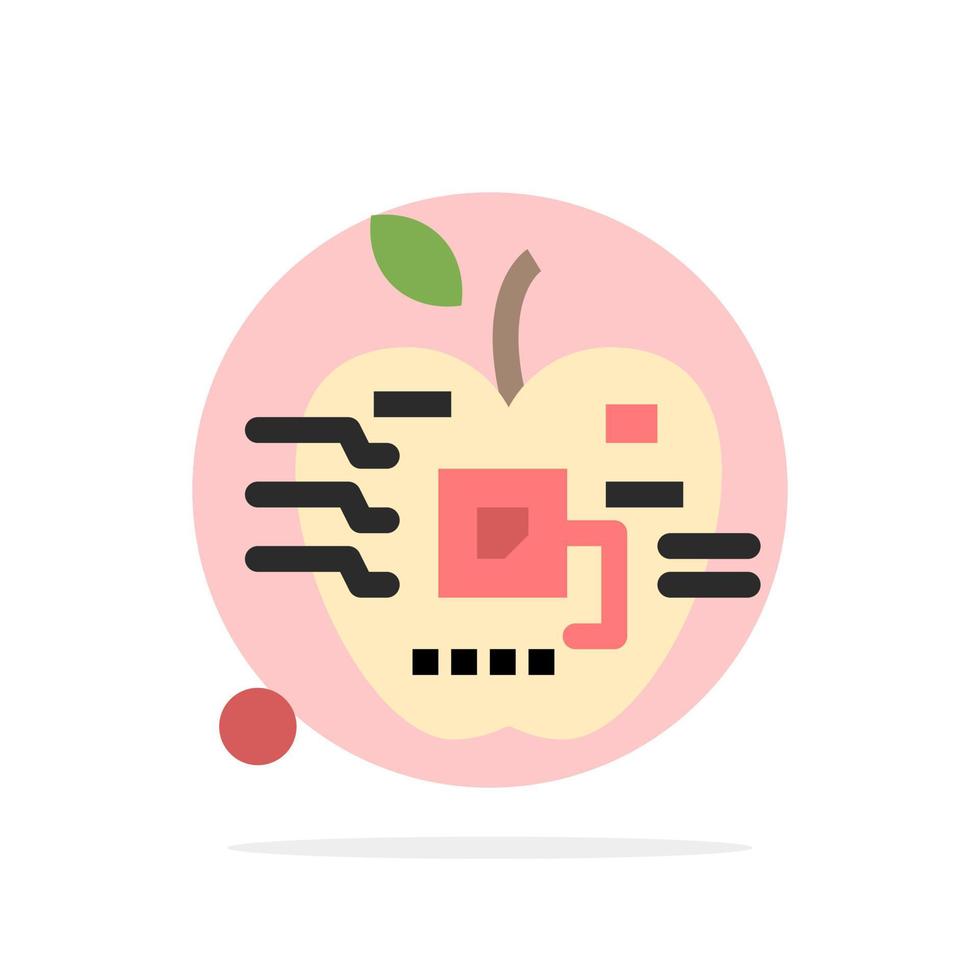 icono de color plano de fondo de círculo abstracto electrónico digital de biología artificial de apple vector