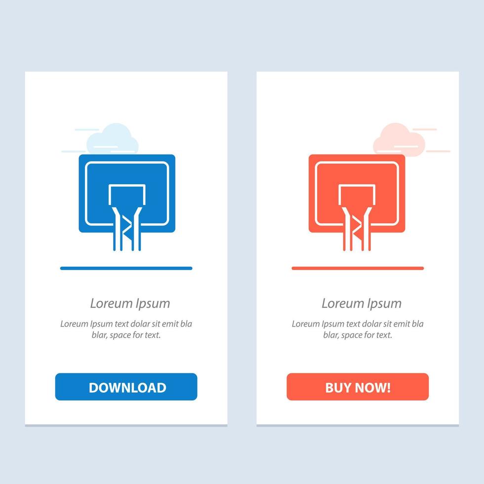 Backboard Basket Basketball Board  Blue and Red Download and Buy Now web Widget Card Template vector