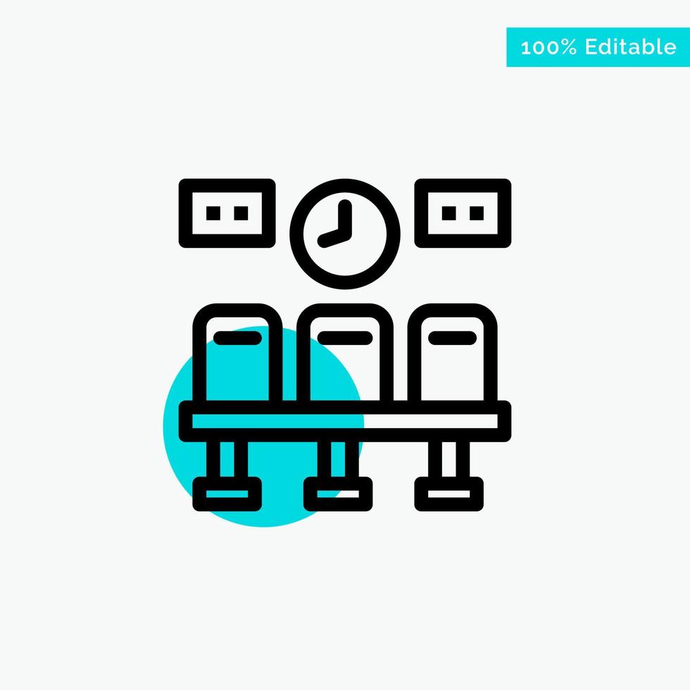 Seats Train Transportation Clock turquoise highlight circle point Vector icon