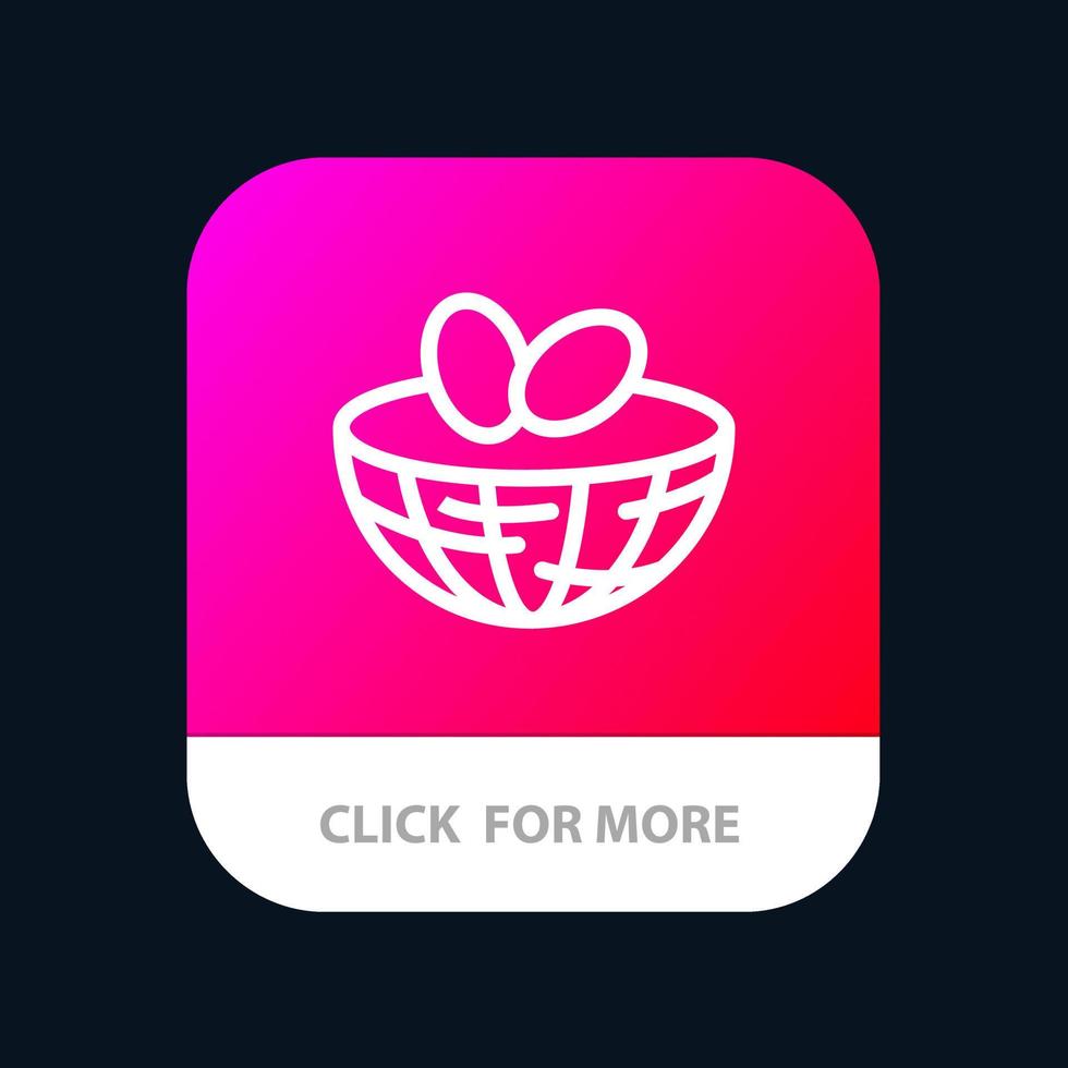 Eggs Easter Egg Spring Mobile App Button Android and IOS Line Version vector