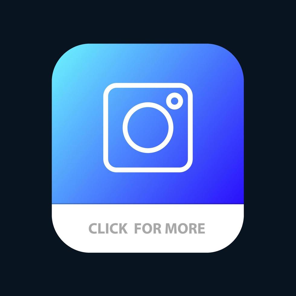 Camera Instagram Photo Social Mobile App Button Android and IOS Line Version vector