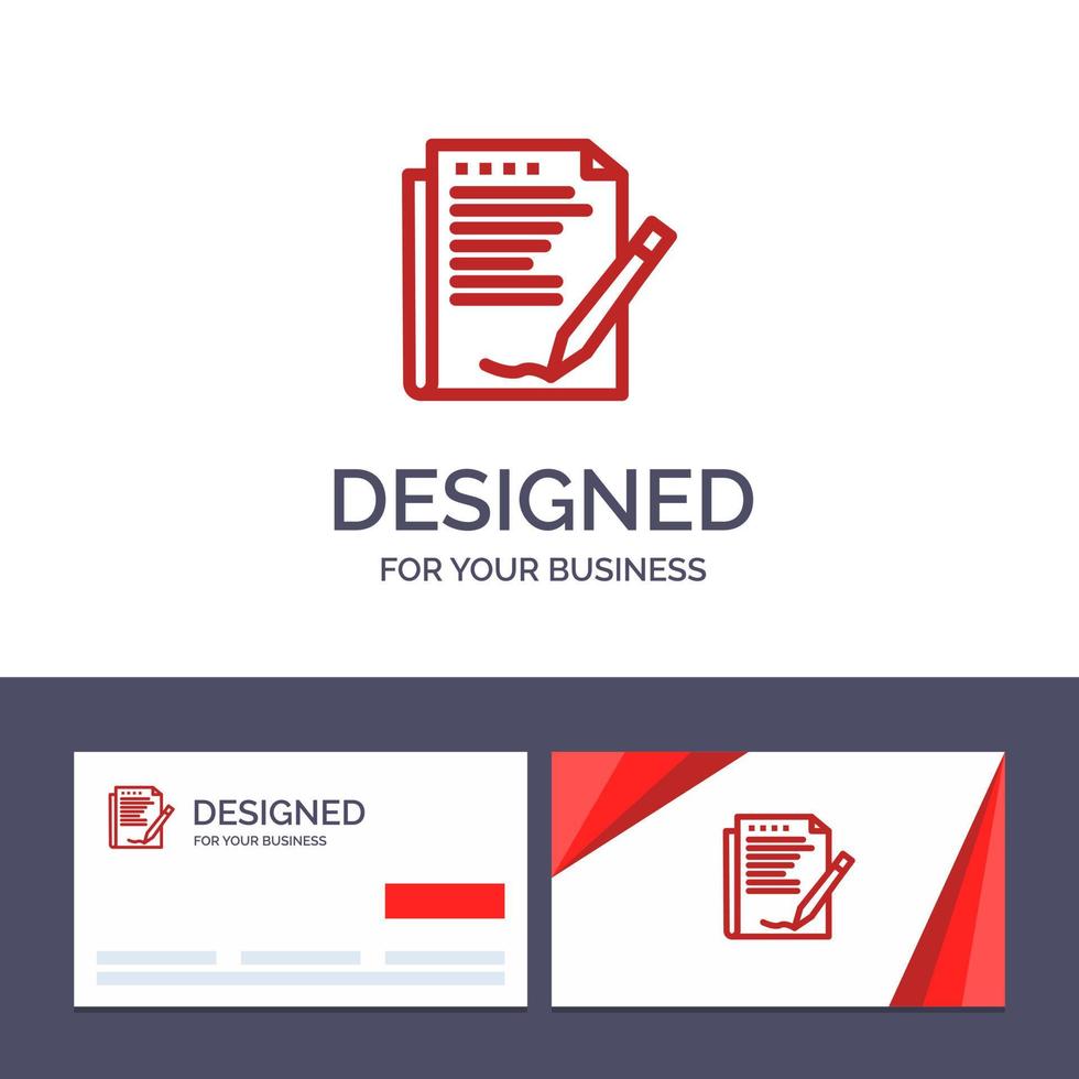Ilustración de vector de papel de diseño de formulario de informe de acuerdo de plantilla de logotipo y tarjeta de visita creativa