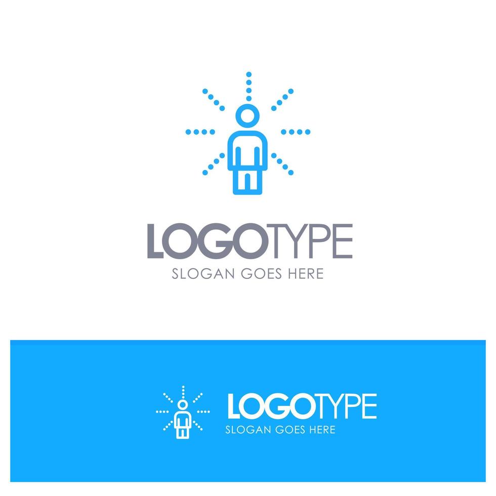 Awareness Feel Human Perception Sense Blue outLine Logo with place for tagline vector