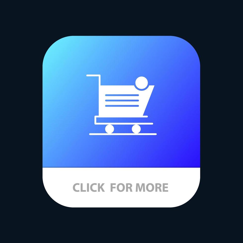 carrito de compras envío tienda de artículos aplicación móvil botón android e ios versión de glifo vector