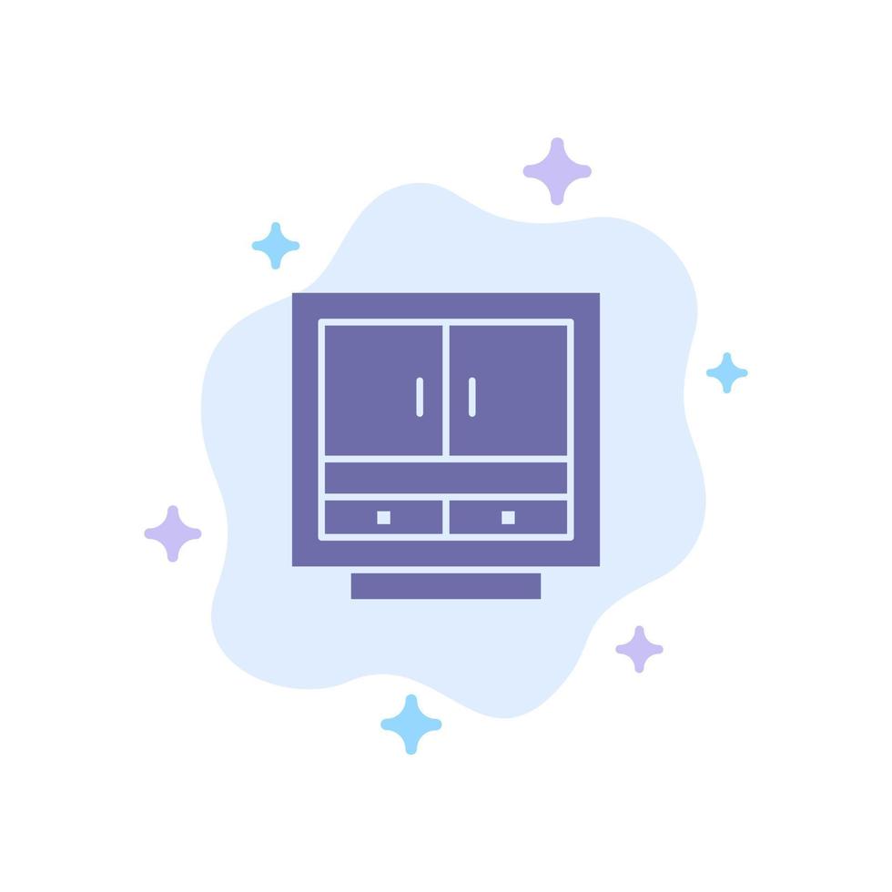 Cabinet Business Drawer Files Furniture Office Storage Blue Icon on Abstract Cloud Background vector
