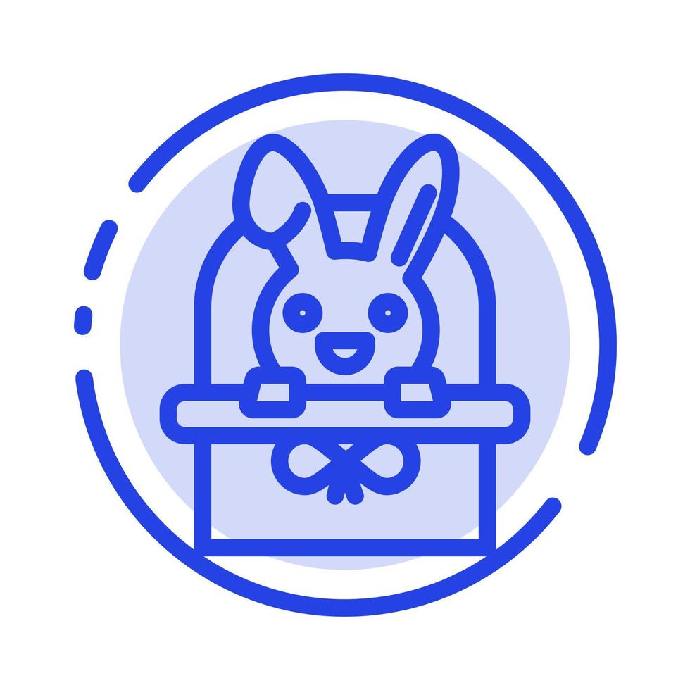 Basket Cart Easter Holiday Blue Dotted Line Line Icon vector