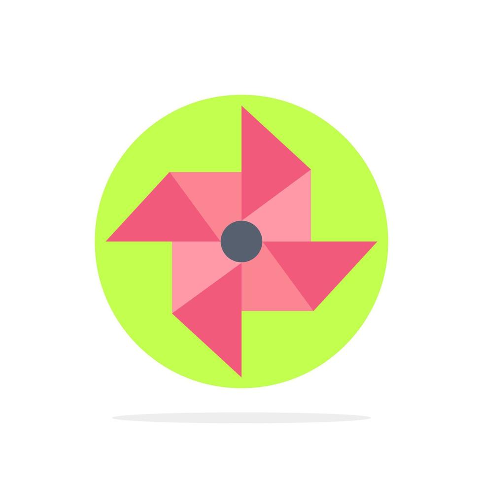 icono de color plano de fondo de círculo abstracto de molino de viento de primavera vector