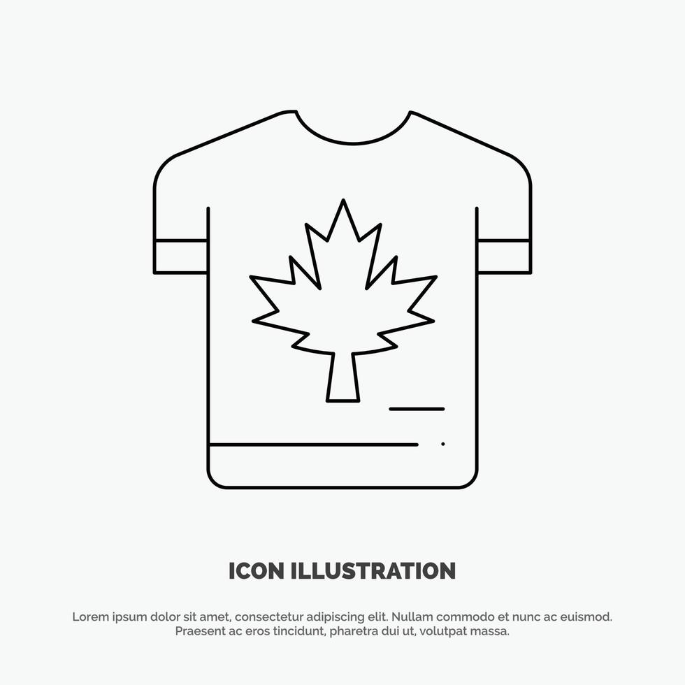 Shirt Autumn Canada Leaf Maple Line Icon Vector