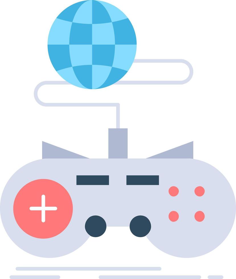 Game gaming internet multiplayer online Flat Color Icon Vector