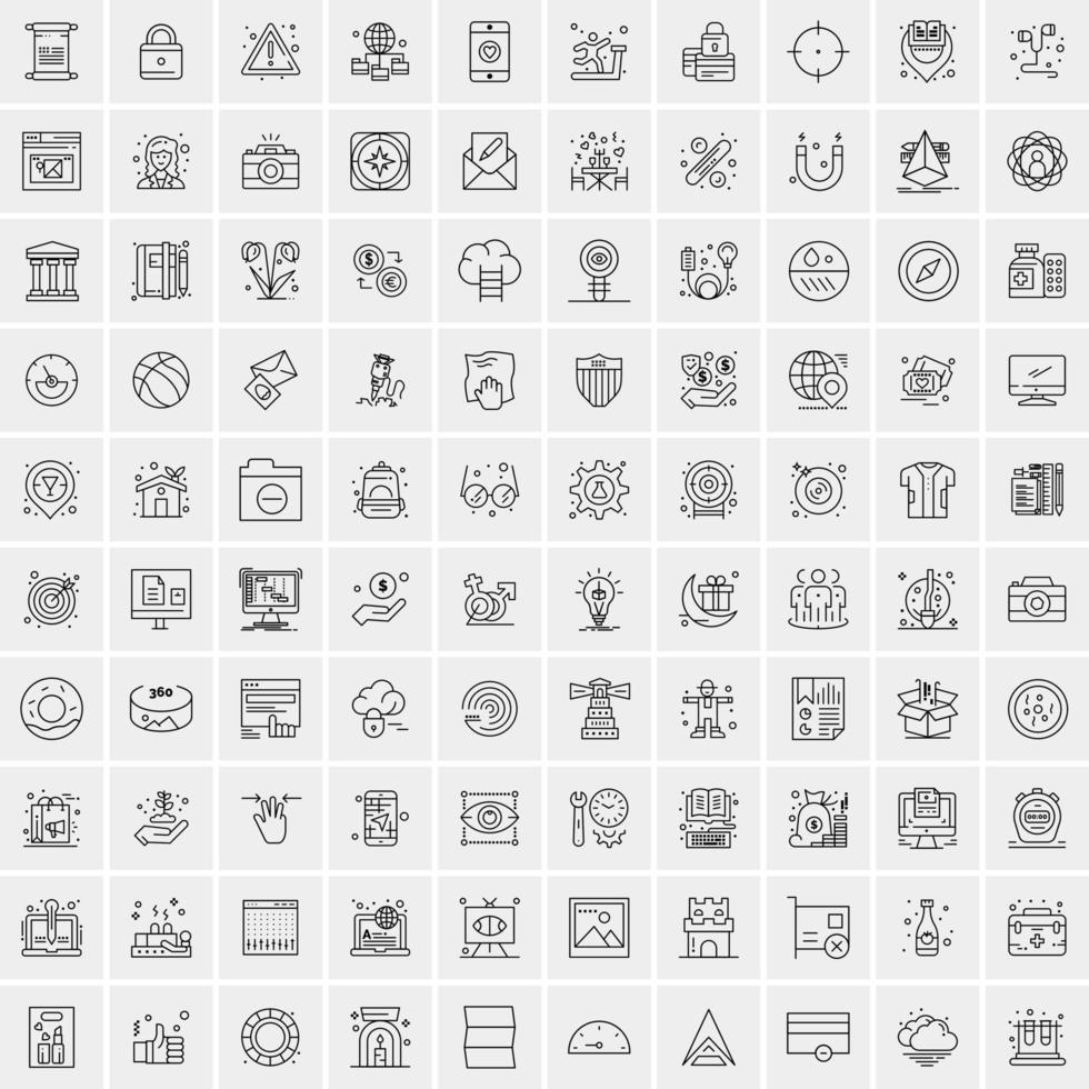 Set of 100 Creative Business Line Icons vector