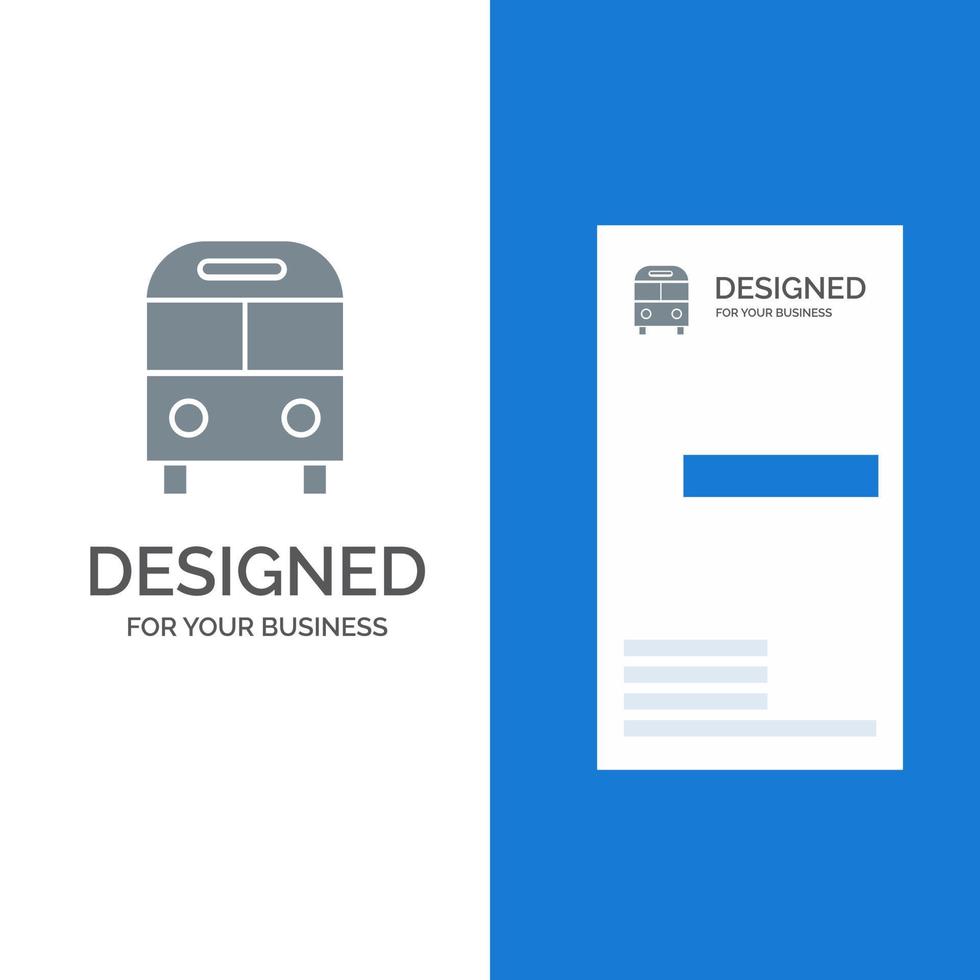 autobús automático entrega diseño de logotipo gris de transporte logístico y plantilla de tarjeta de visita vector