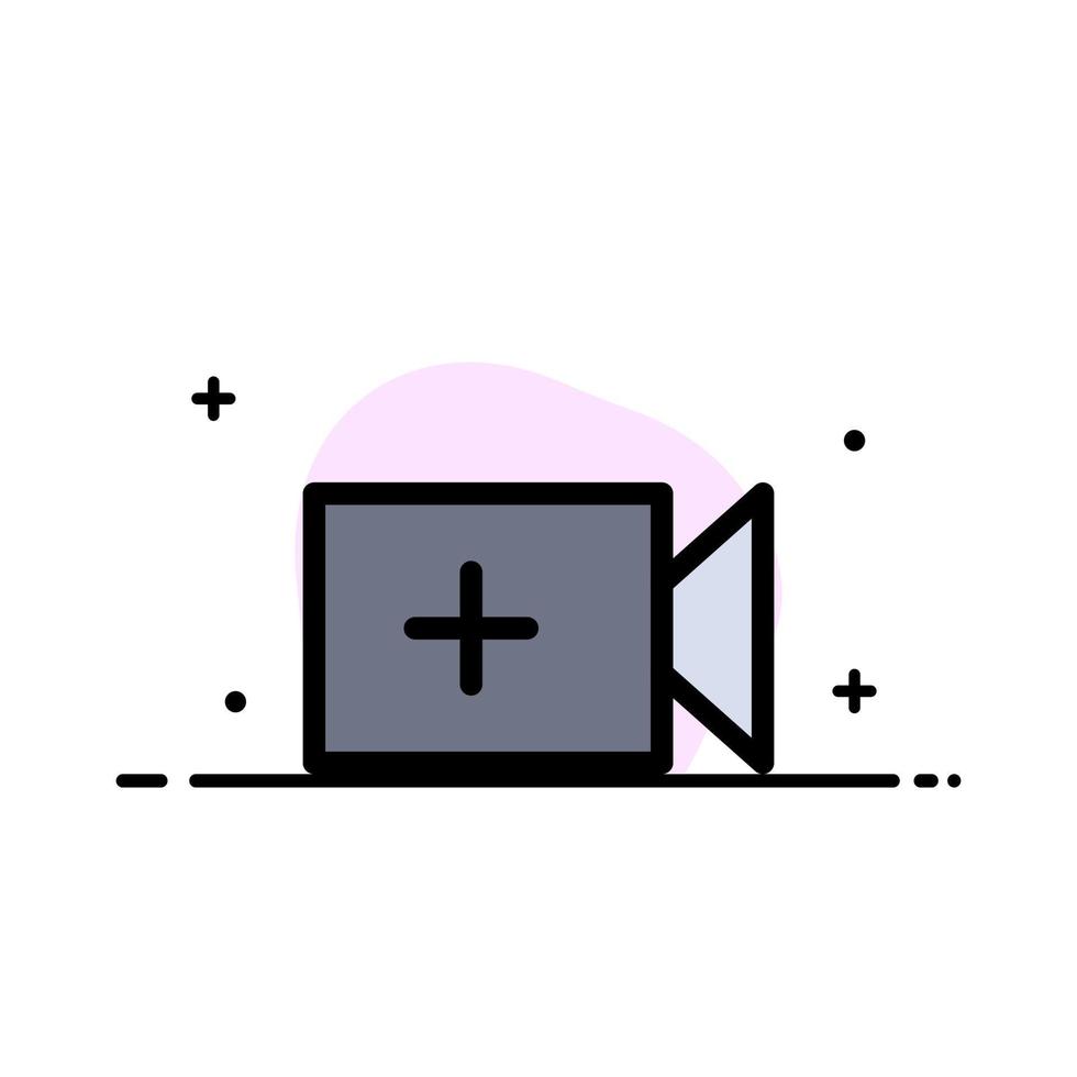 Video Camera Ui  Business Flat Line Filled Icon Vector Banner Template