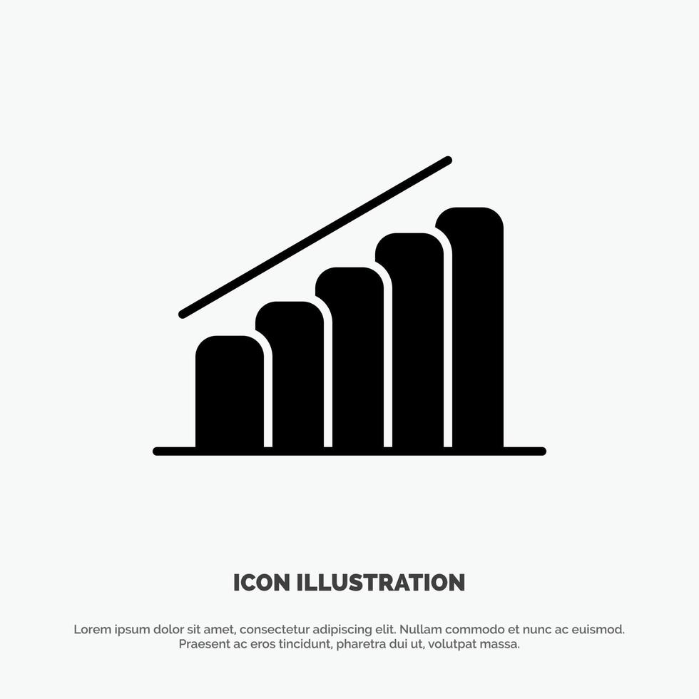 Chart Progress Report Analysis solid Glyph Icon vector