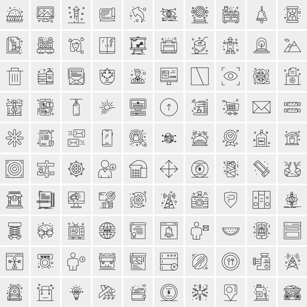 Set of 100 Creative Business Line Icons vector