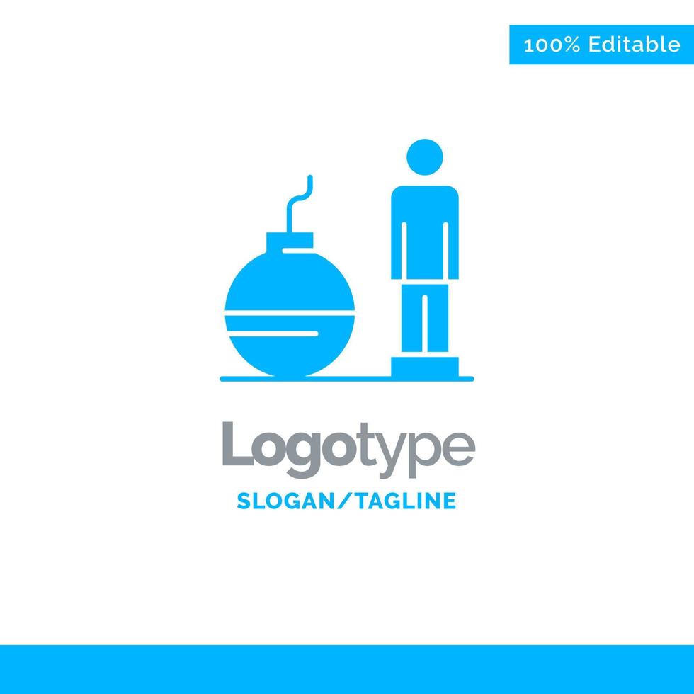 deuda empresarial problema moderno plantilla de logotipo sólido azul lugar para el eslogan vector