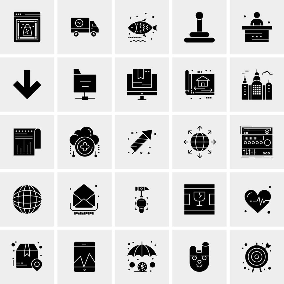 25 iconos de negocios universales vector ilustración de icono creativo para usar en proyectos relacionados con la web y dispositivos móviles