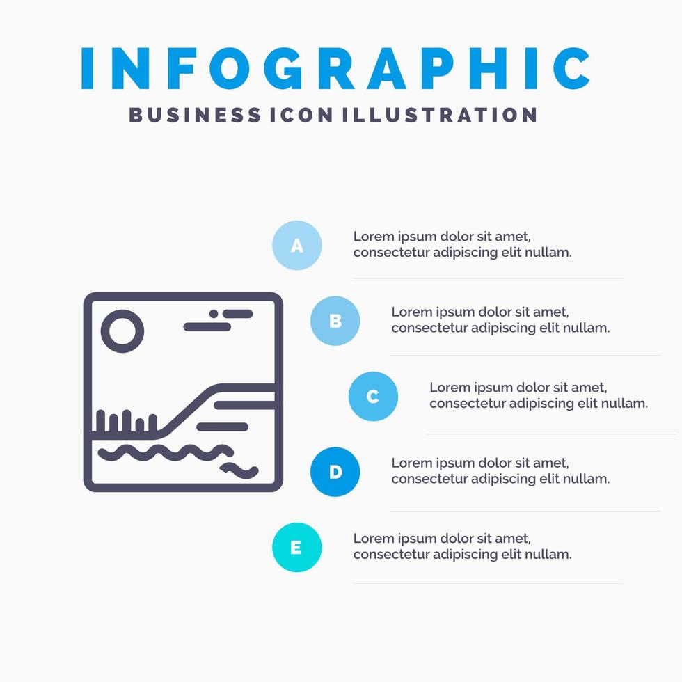 Image Picture Canada Line icon with 5 steps presentation infographics Background vector