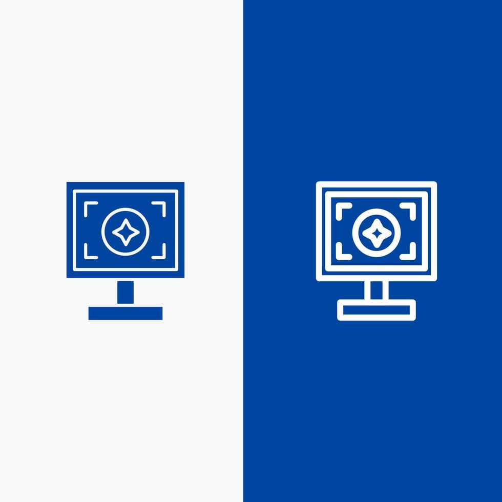 Brand Branding Design Print Line and Glyph Solid icon Blue banner Line and Glyph Solid icon Blue banner vector