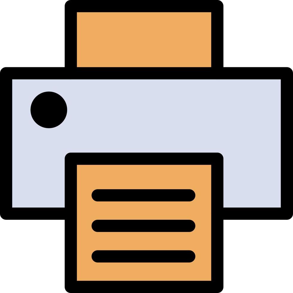 Printer Print Printing  Flat Color Icon Vector icon banner Template