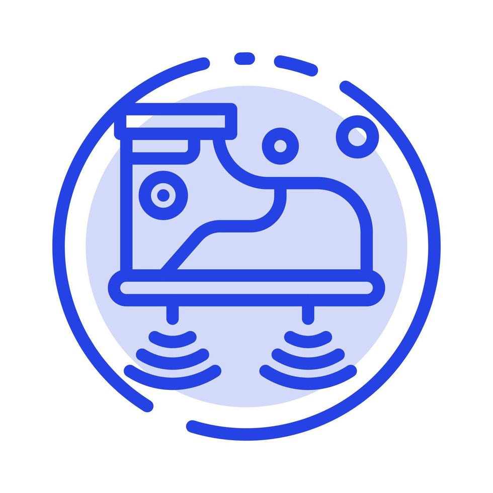 Shoes Wifi Service Technology Blue Dotted Line Line Icon vector