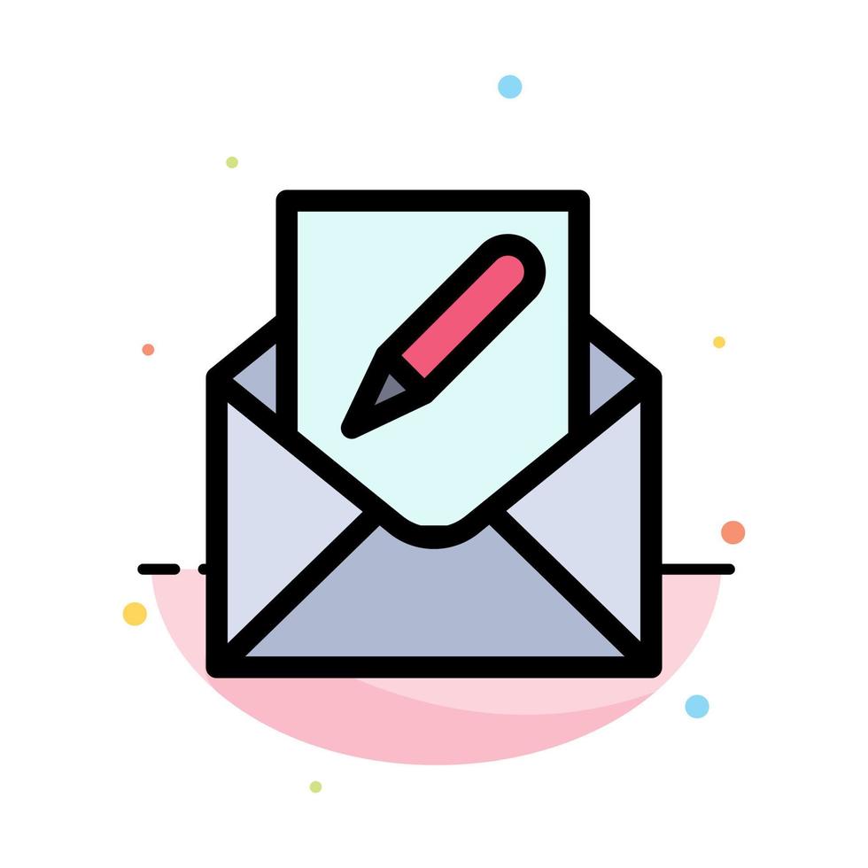 Compose Edit Email Envelope Mail Abstract Flat Color Icon Template vector