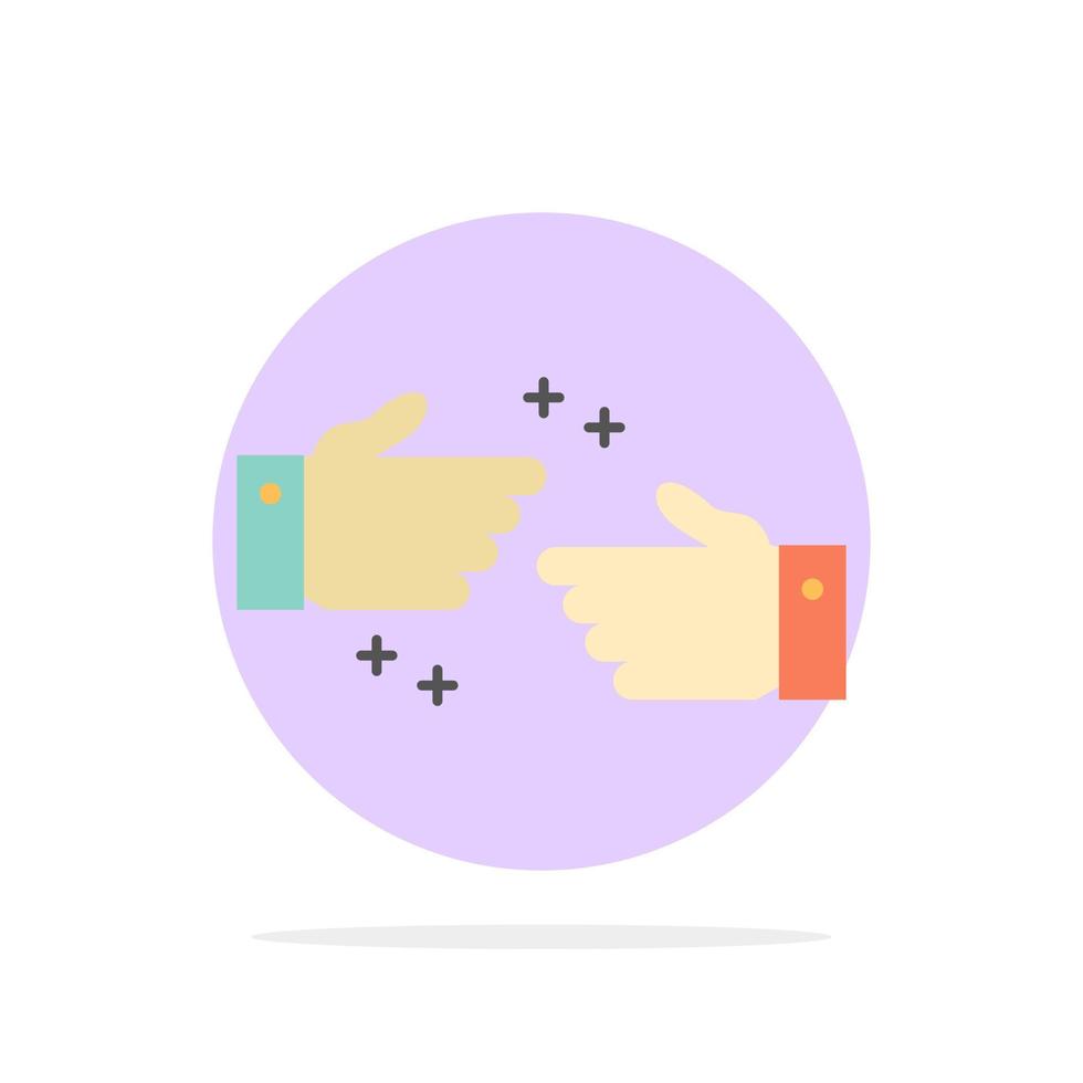 Handshake Done Ok Business Abstract Circle Background Flat color Icon vector