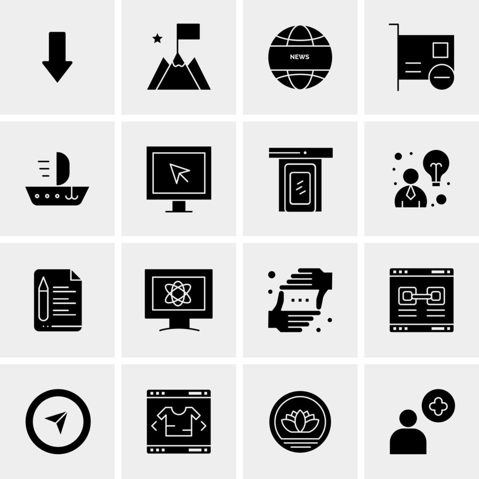 16 Universal Business Icons Vector Creative Icon Illustration to use in web and Mobile Related project