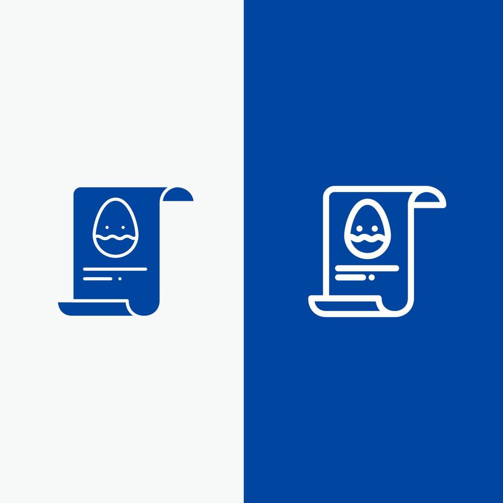 File Data Easter Egg Line and Glyph Solid icon Blue banner Line and Glyph Solid icon Blue banner vector