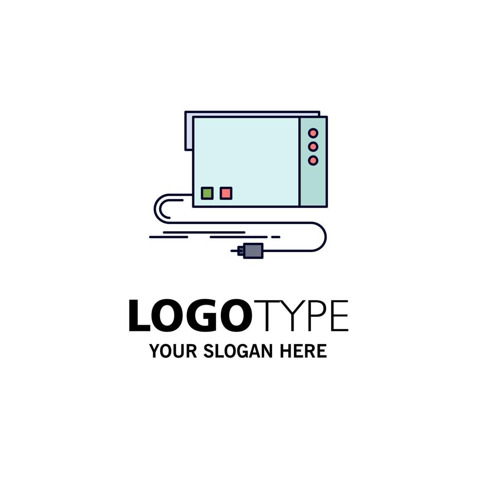 audio card external interface sound Flat Color Icon Vector