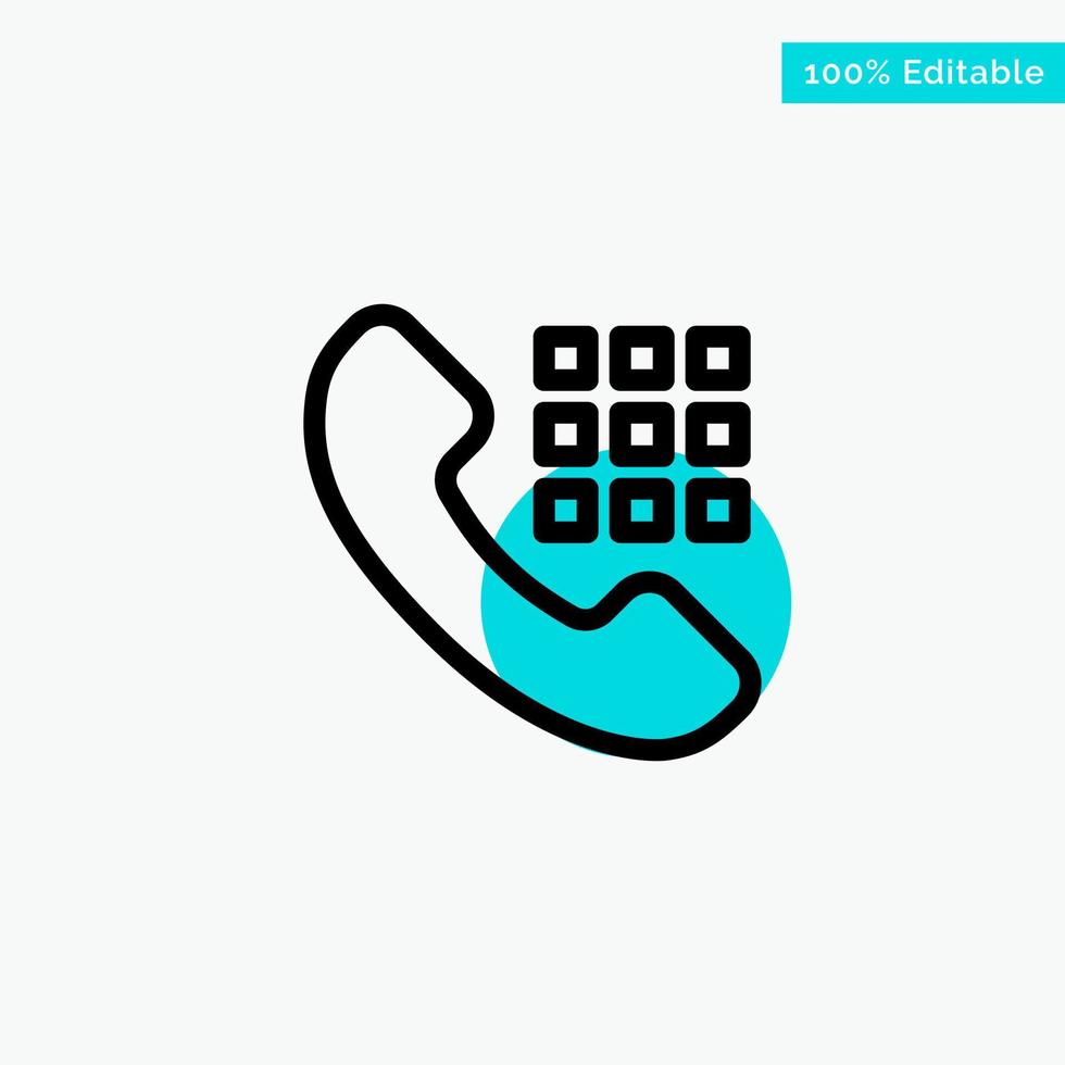 Call Dial Phone Keys turquoise highlight circle point Vector icon