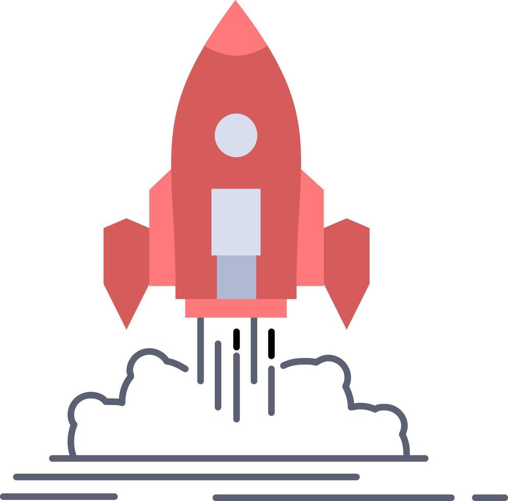 Launch mission shuttle startup publish Flat Color Icon Vector