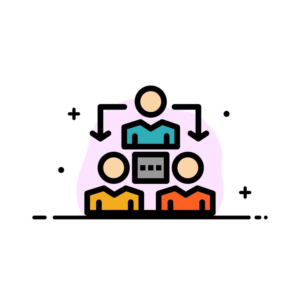 Connection Meeting Office Communication  Business Flat Line Filled Icon Vector Banner Template