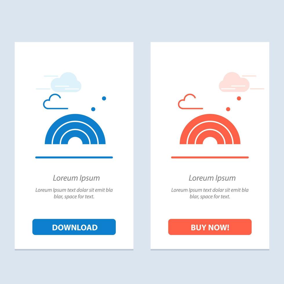 Nature Rainbow Spring Wave  Blue and Red Download and Buy Now web Widget Card Template vector