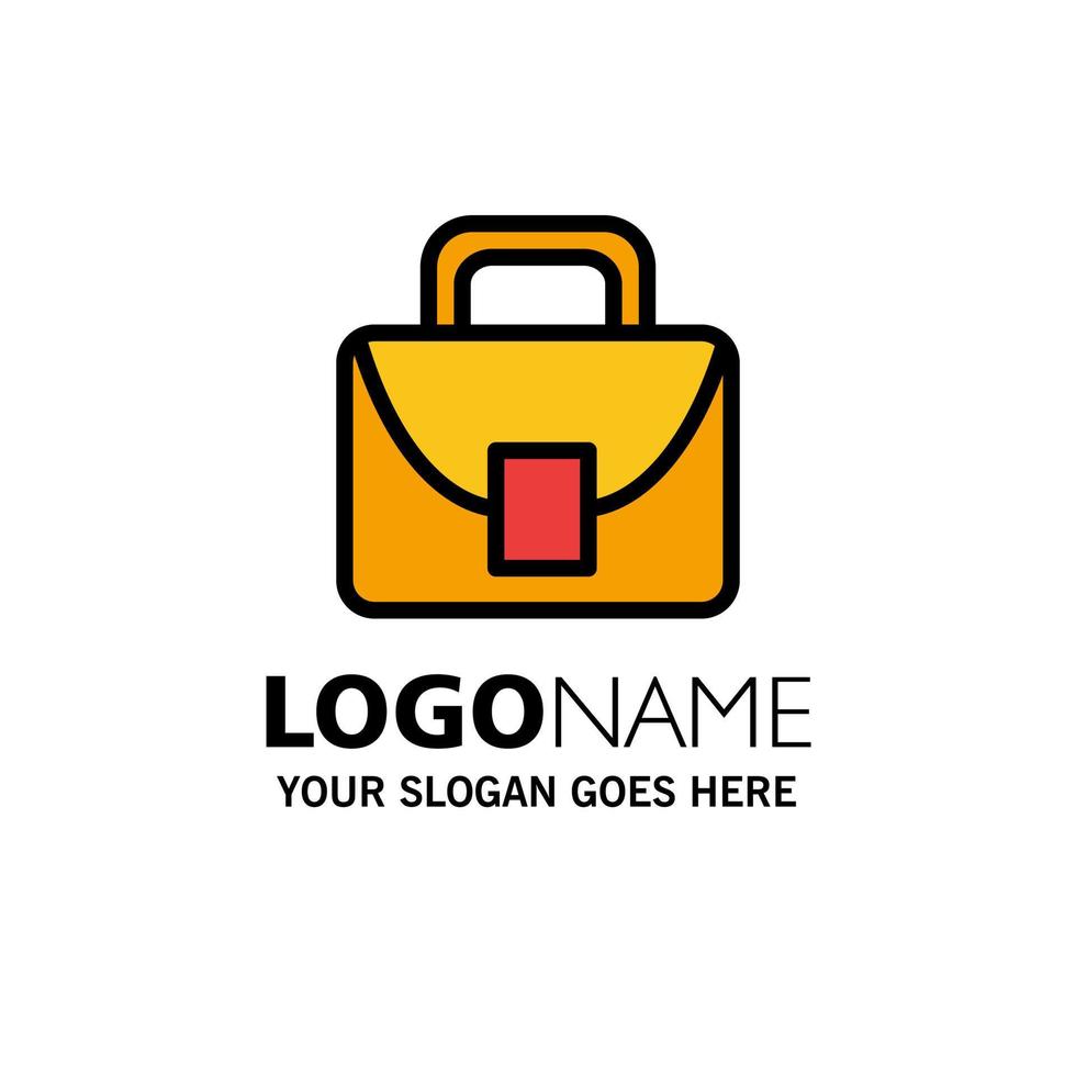 Bag Worker Logistic Global Business Logo Template Flat Color vector