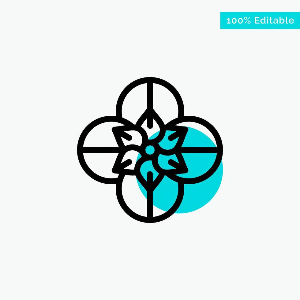 Anemone Anemone Flower Flower Spring Flower turquoise highlight circle point Vector icon