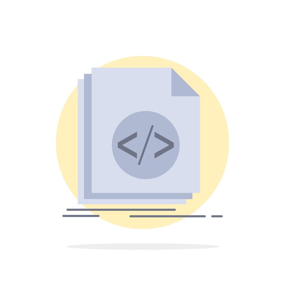 código codificación archivo programación script color plano icono vector