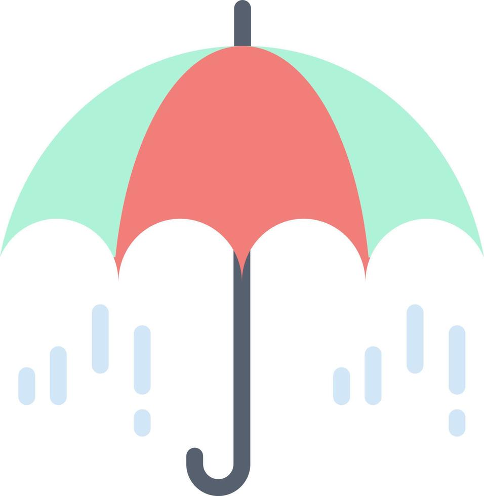 Umbrella Rain Weather Spring  Flat Color Icon Vector icon banner Template