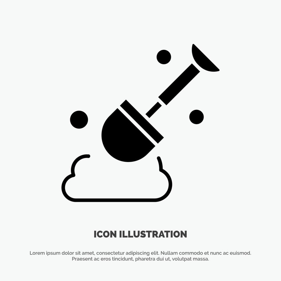 Construction Shovel Tool solid Glyph Icon vector