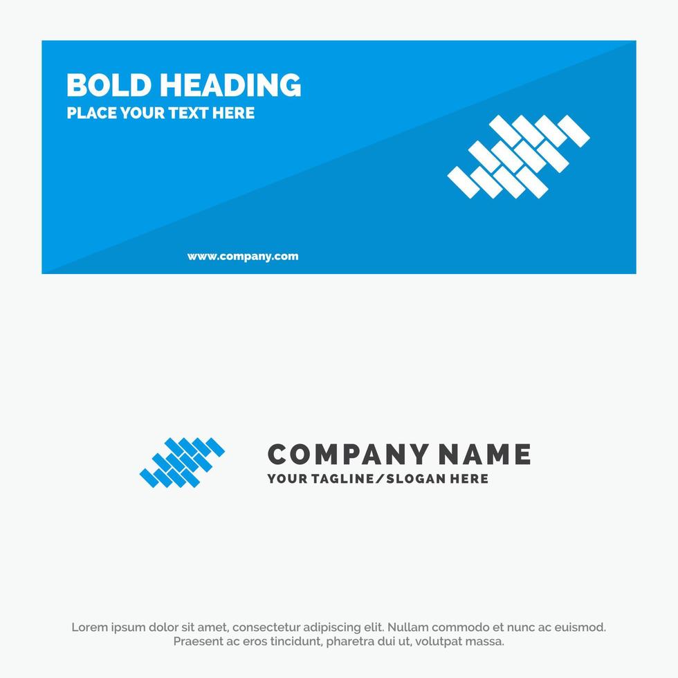 Bricks Repair Tile Block Construction SOlid Icon Website Banner and Business Logo Template vector