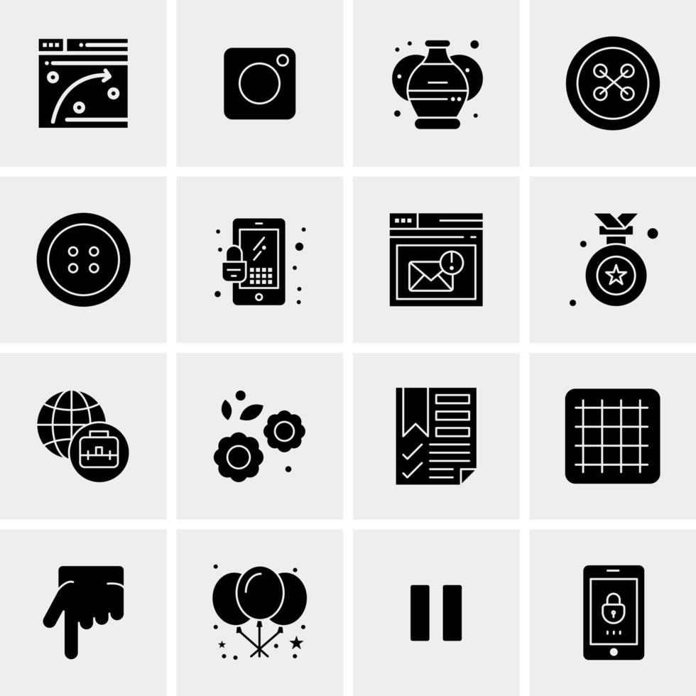 16 iconos de negocios universales vector ilustración de icono creativo para usar en proyectos relacionados con la web y dispositivos móviles