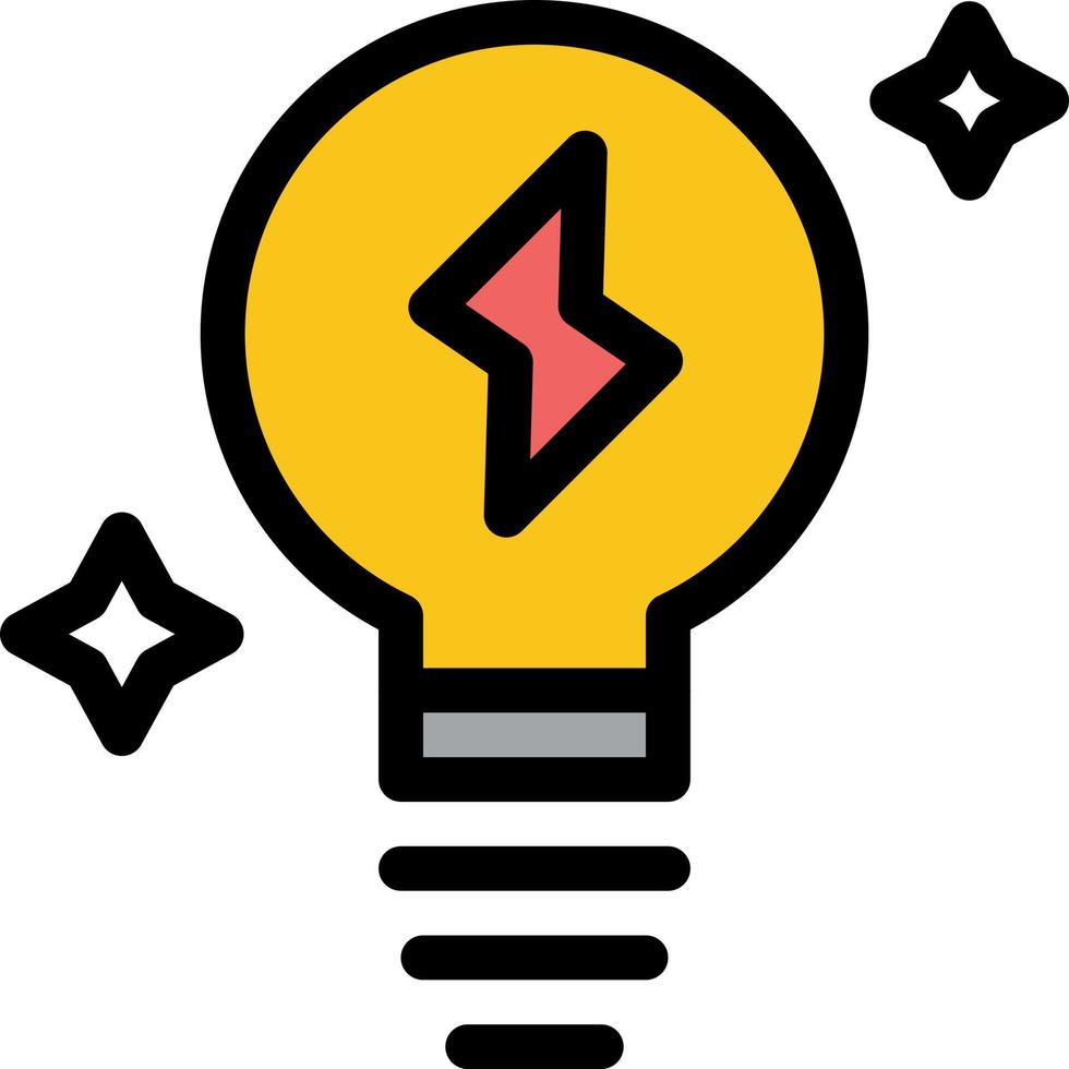 Bulb Light Power  Flat Color Icon Vector icon banner Template