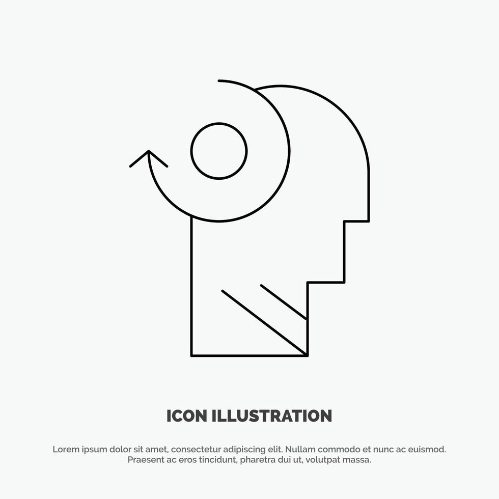 Clear Mind Your Head Line Icon Vector