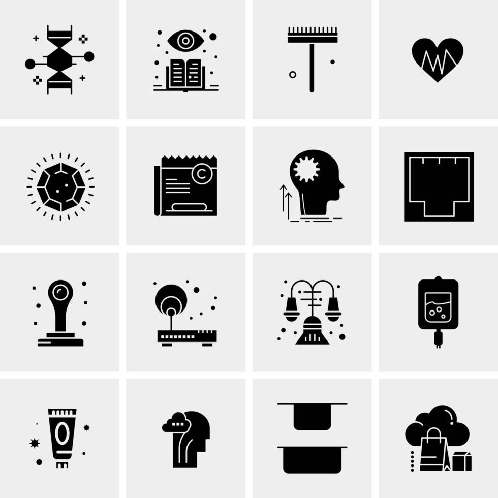 16 iconos de negocios universales vector ilustración de icono creativo para usar en proyectos relacionados con la web y dispositivos móviles