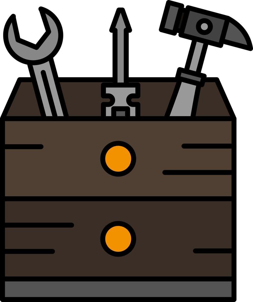 Tool Box Carpenter Tools  Flat Color Icon Vector icon banner Template