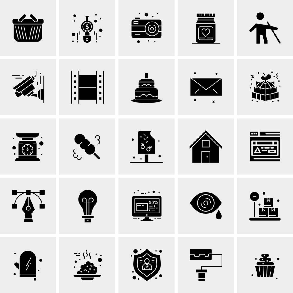 25 iconos de negocios universales vector ilustración de icono creativo para usar en proyectos relacionados con la web y dispositivos móviles