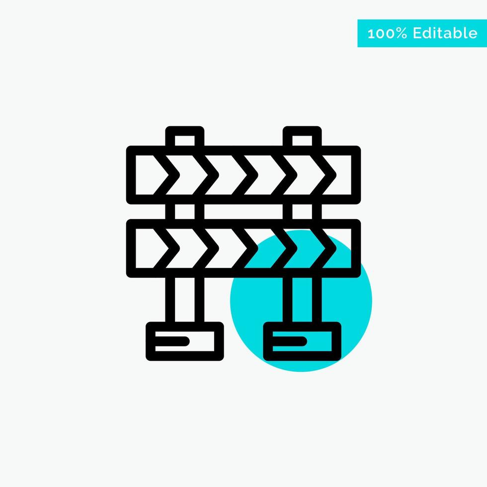 Barricade Barrier Construction turquoise highlight circle point Vector icon