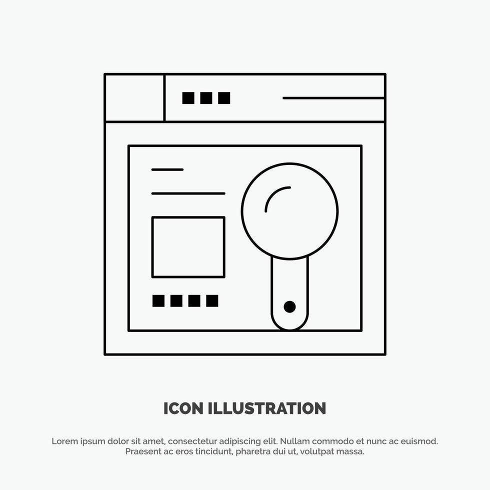 Browser Web Search Education Vector Line Icon