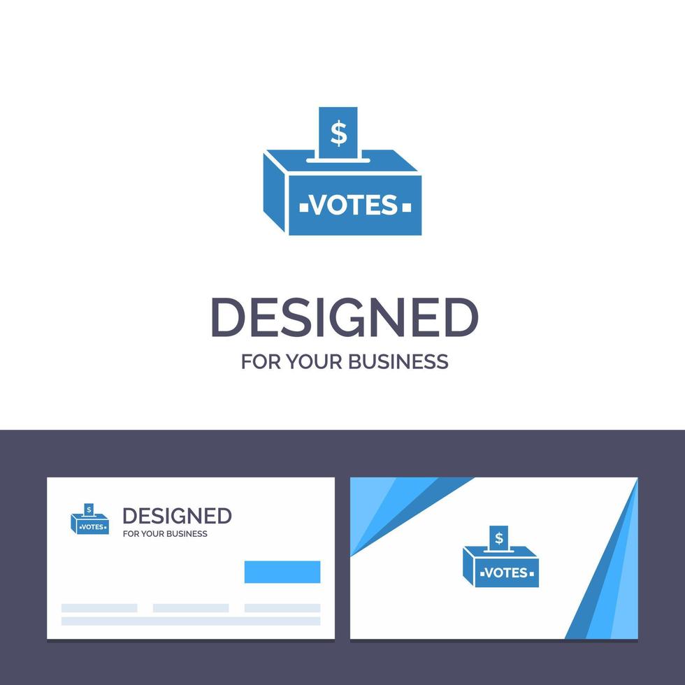 Creative Business Card and Logo template Bribe Corruption Election Influence Money Vector Illustration