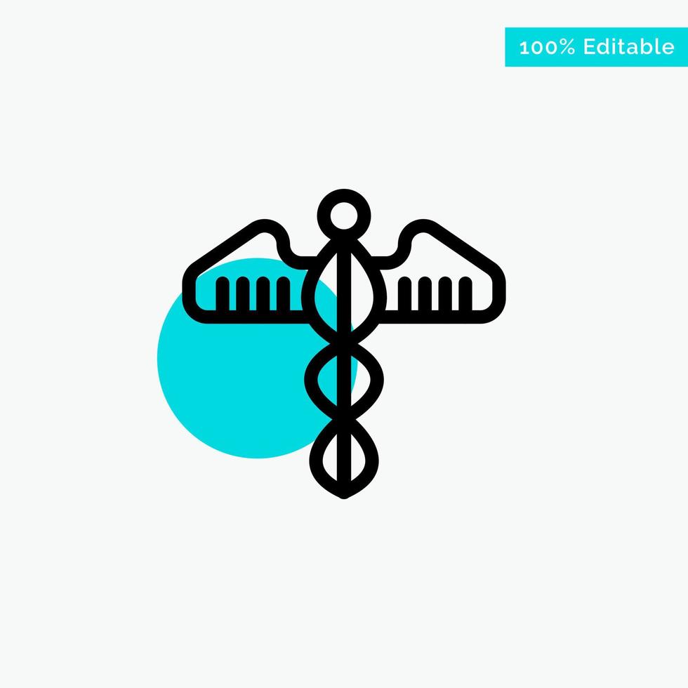 símbolo médico corazón cuidado de la salud turquesa resaltar círculo punto vector icono