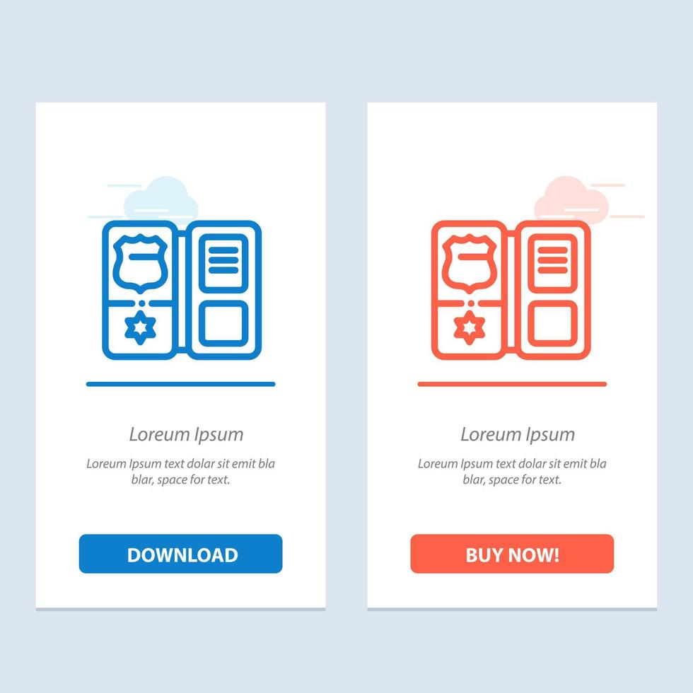 Book Shield American Star  Blue and Red Download and Buy Now web Widget Card Template vector